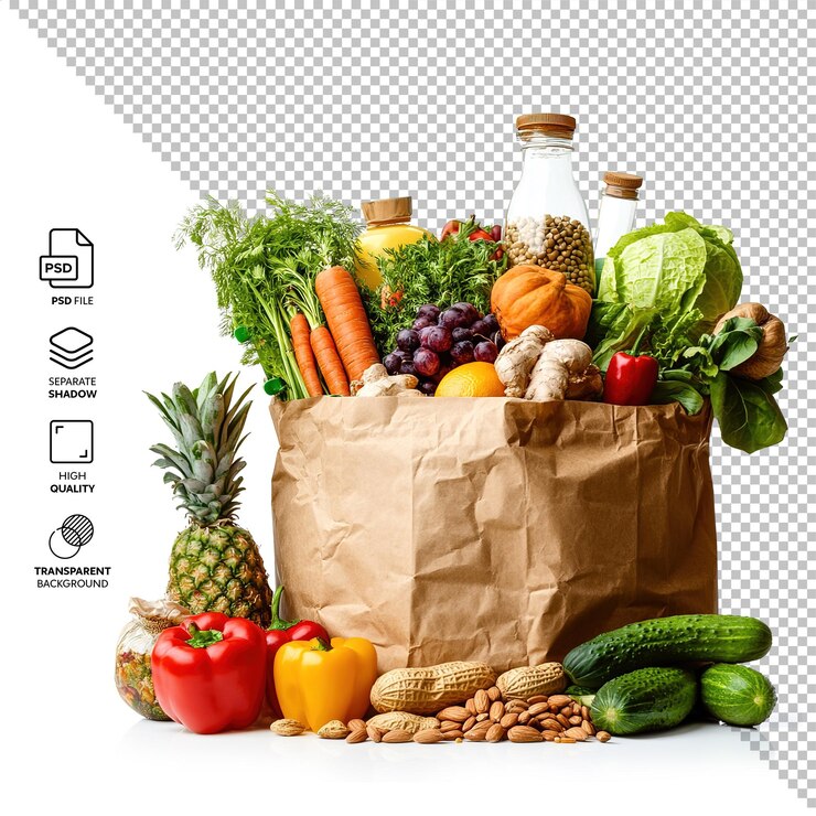 PSD delivery healthy food isolated without background
