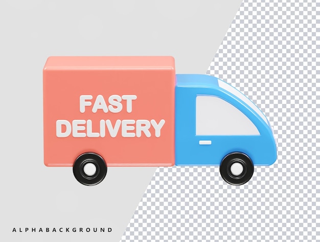 Delivery icon 3d illustration transparent element