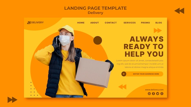 Delivery landing page template