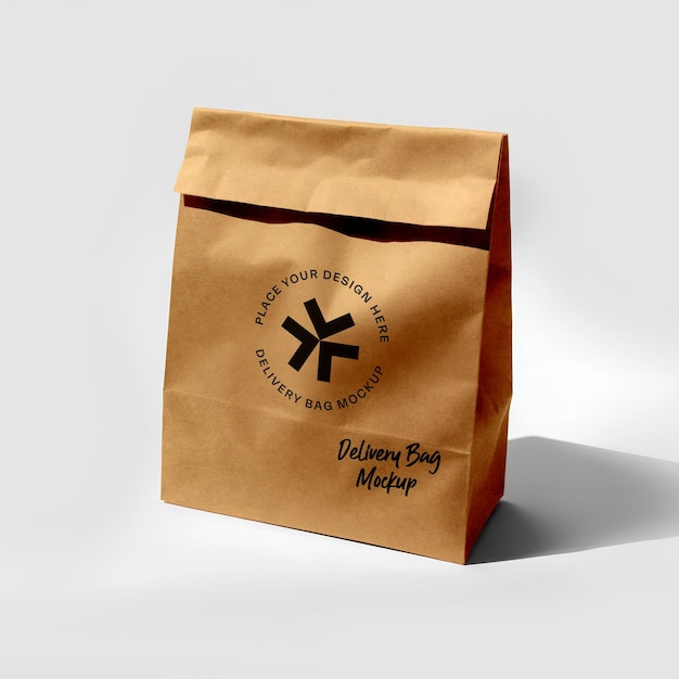 Delivery paper bag mockup