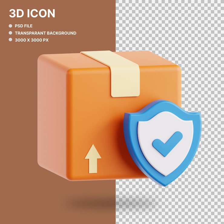 PSD デリバリー保護 3d イラスト