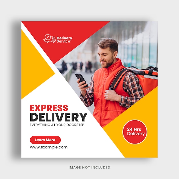 Delivery service social media post template