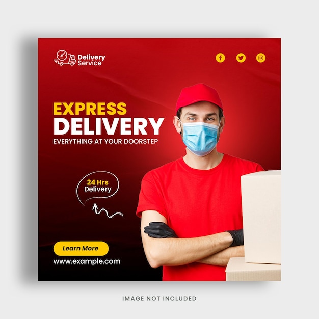 PSD delivery service social media post template