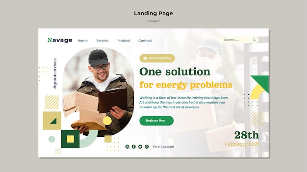 delivery transport landing page
