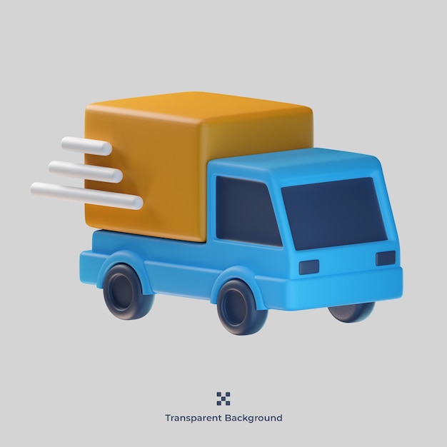 PSD delivery truck 3d icon illustration