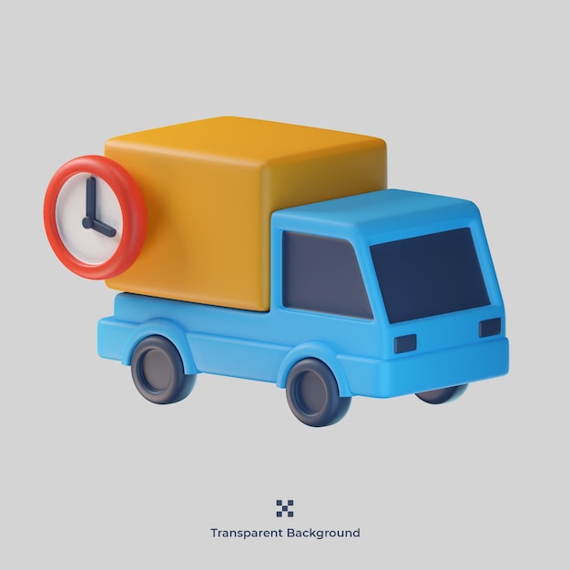 PSD delivery truck 3d icon illustration