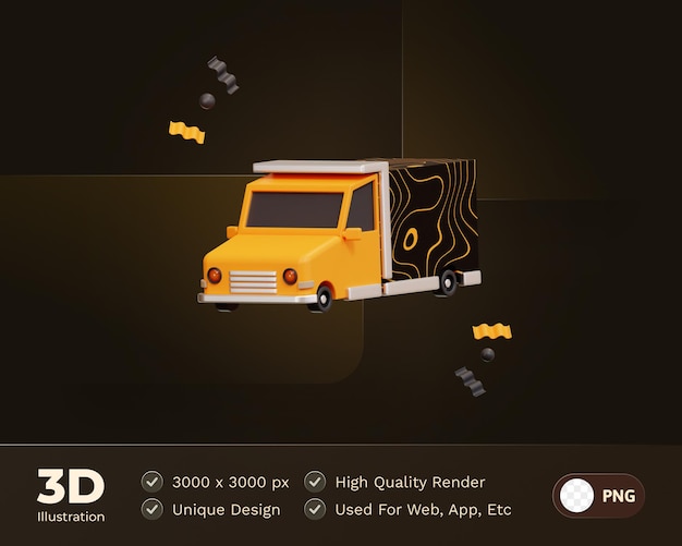 Delivery Truck 3d Illustration E Commerce