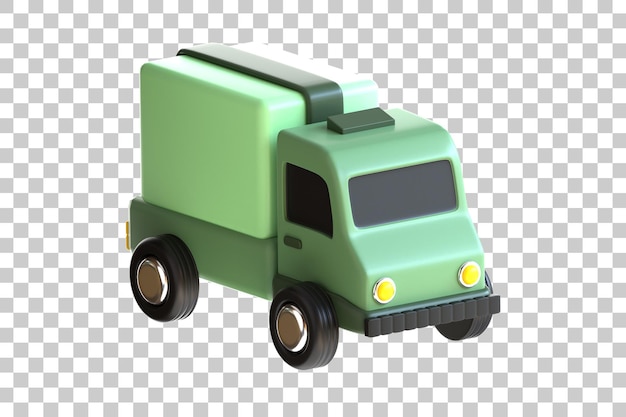 PSD iconica di rendering 3d del camion di consegna