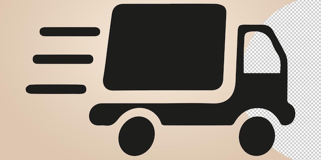 PSD delivery truck icon png on transparent background