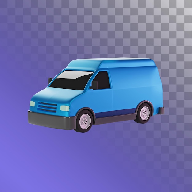 PSD delivery van 3d illustration