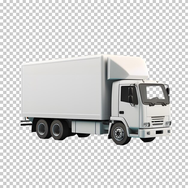 PSD furgone bianco con spazio per il testo isolato sullo sfondo trasparente