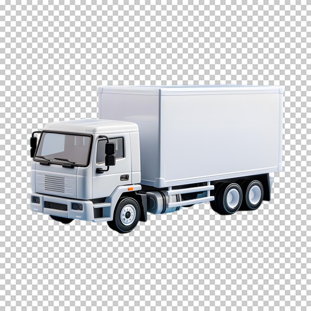 PSD delivery white van with space for text isolated transparent background