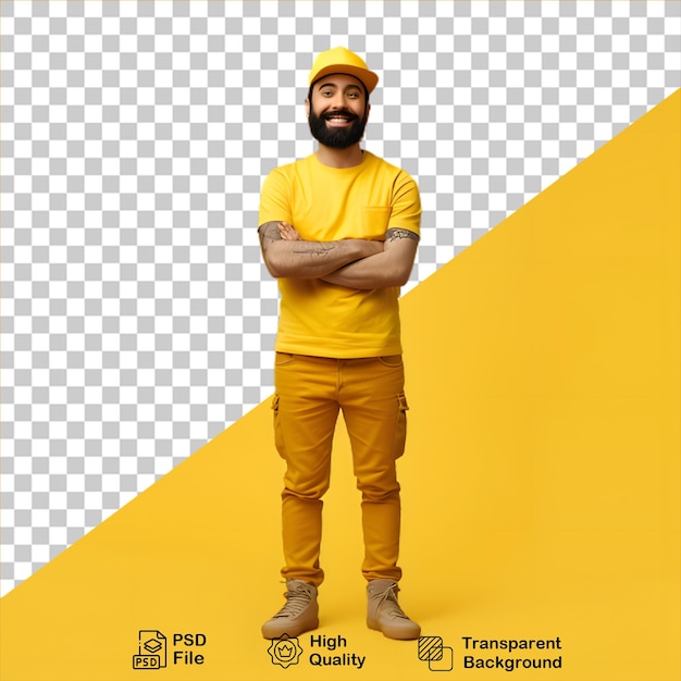 PSD deliveryman isolated on transparent background include png file