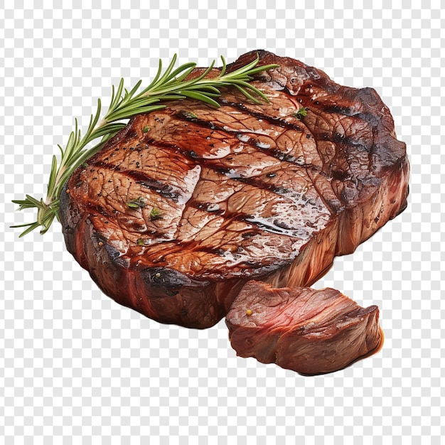 PSD delmonicos steak isolated on transparent background