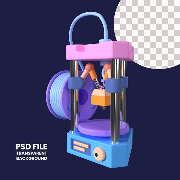 Delta 3D-printer 3D illustratie pictogram