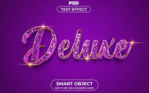 Deluxe 3d edytowalny styl efektu tekstowego z tłem