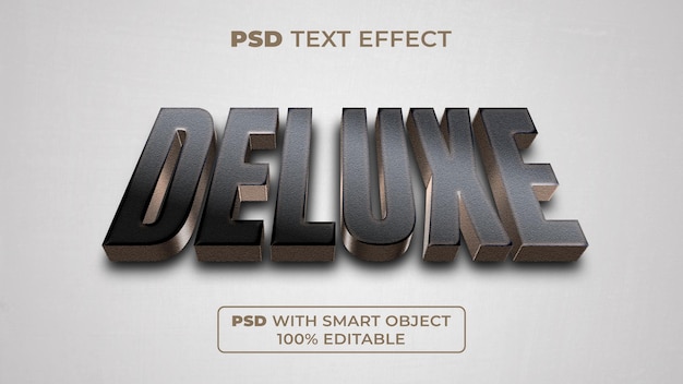 Deluxe efekt tekstowy w stylu złotym Edytowalny efekt tekstowy