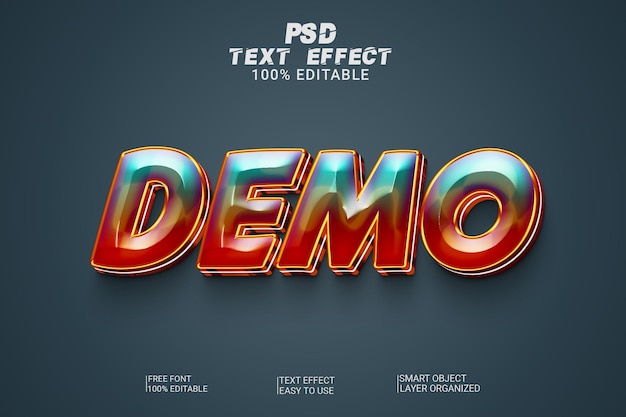 Demo text style effect psd file