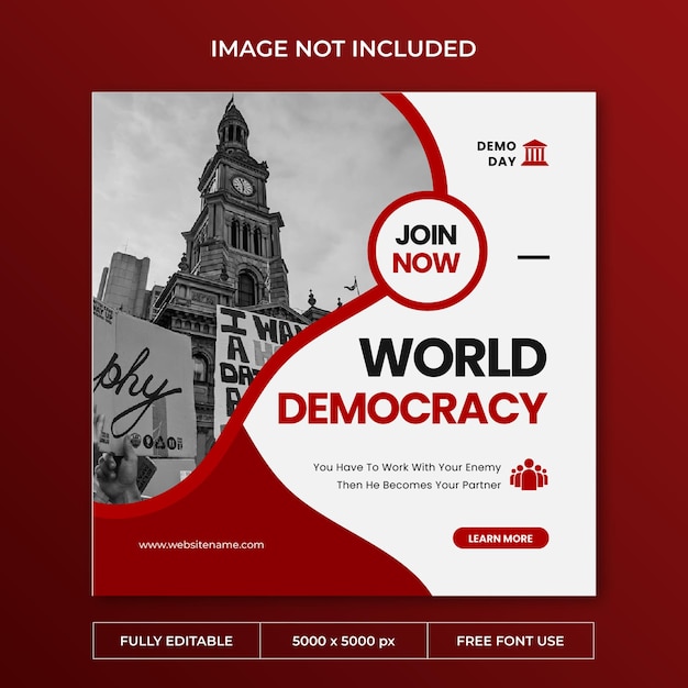 Democracy day instagram post social media template