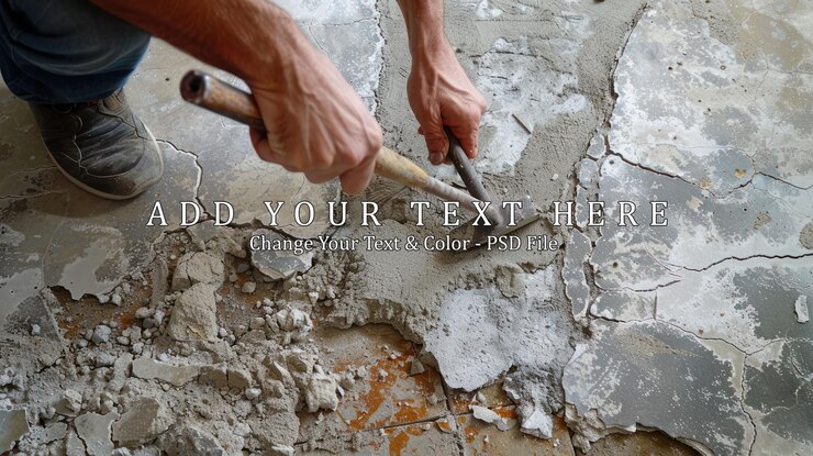PSD demolition worker breaking up concrete floor