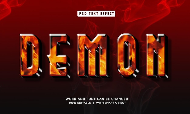 Demon 3d bewerkbare tekst effect.