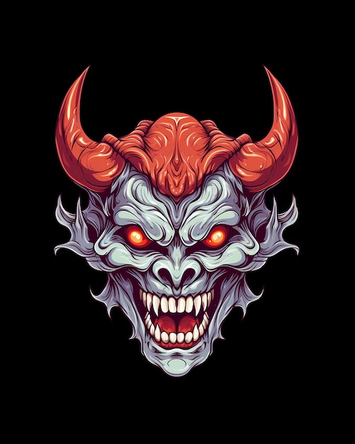 Demon art illustraties voor stickers t-shirt design poster enz.