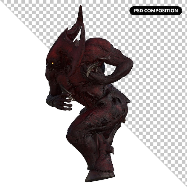 Demon isolated 3d rendering