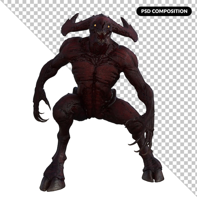 PSD demon isolated 3d rendering