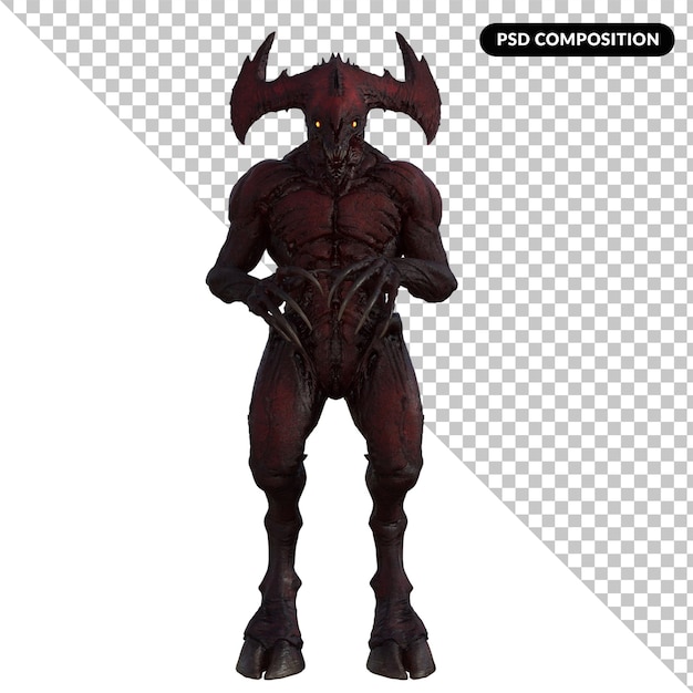 Demon isolated 3d rendering