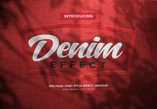 Denim fabric premium text effect