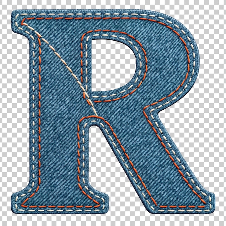 PSD denim letter r
