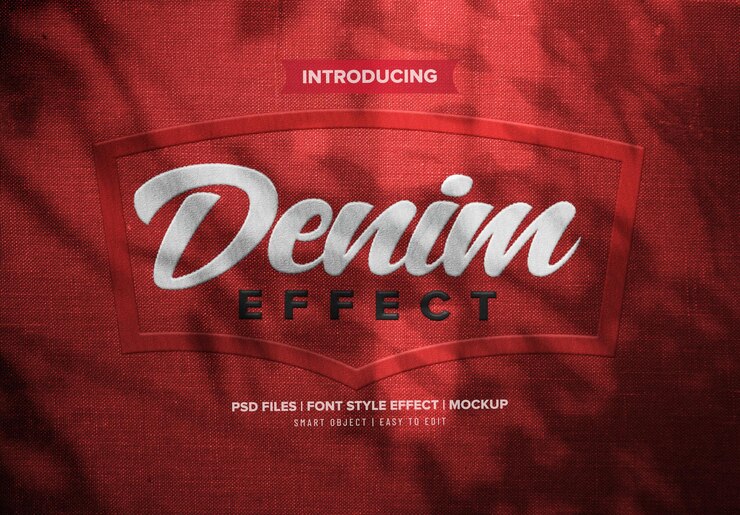 PSD denim stof premium teksteffect