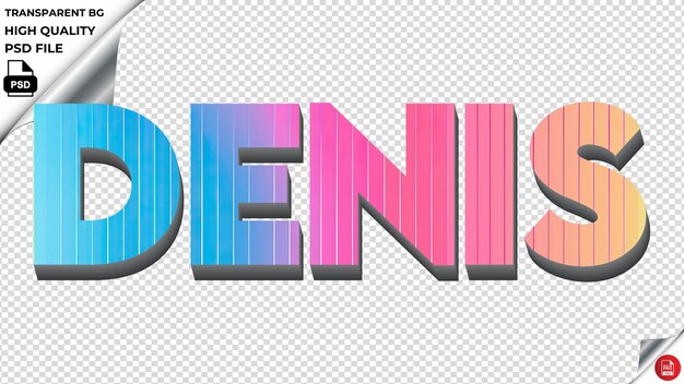 PSD denis typography rainbow colorful text texture psd transparent