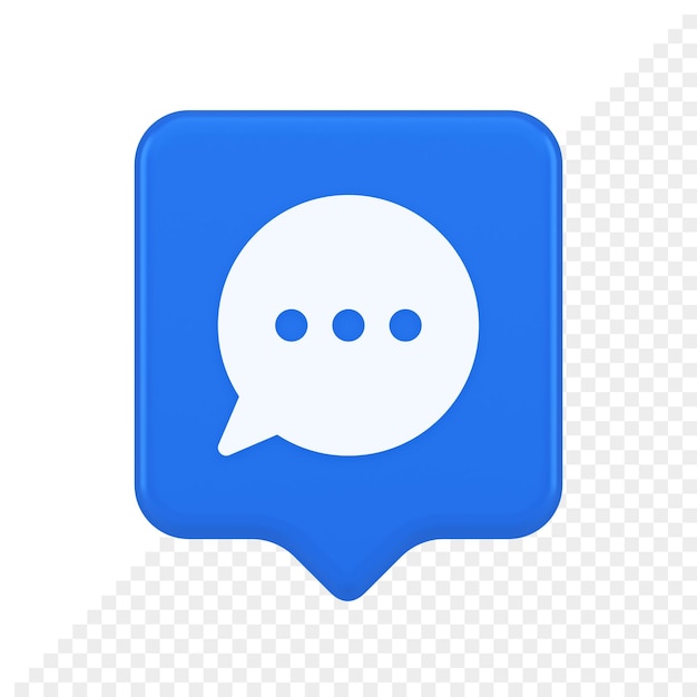 Denk aan bubble chat-knop online dialoog sociale netwerkcommunicatie 3D-realistische spraakballonpictogram