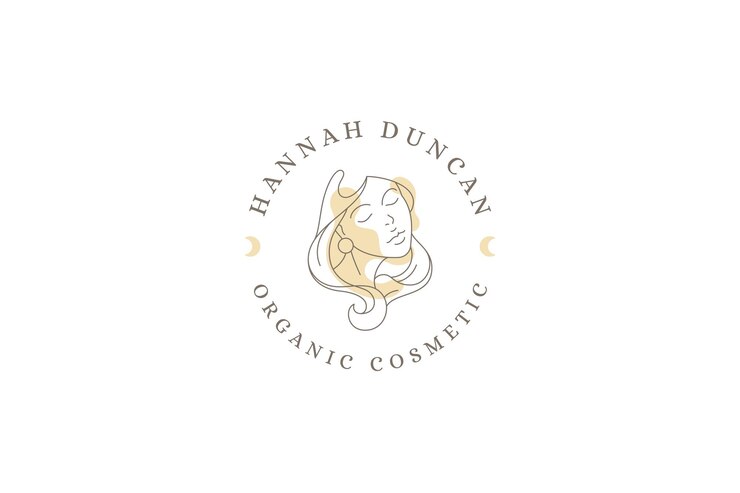 PSD denkende vrouw gezicht pastel spot continue lijn minimalistische cirkel logo