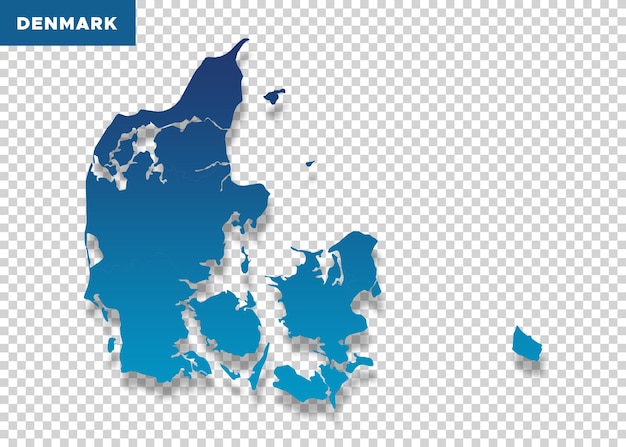 PSD denmark blue color map on transparent background