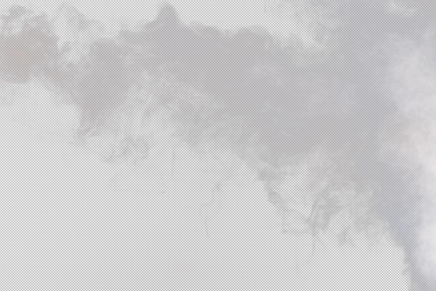 PSD dense fluffy puffs of white smoke and fog on transparent png background abstract smoke clouds movement blurred out of focus smoking blows from machine dry ice fly fluttering in air effect texture