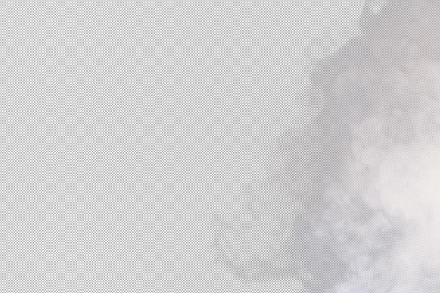 Dense fluffy puffs of white smoke and fog on transparent png background abstract smoke clouds movement blurred out of focus smoking blows from machine dry ice fly fluttering in air effect texture