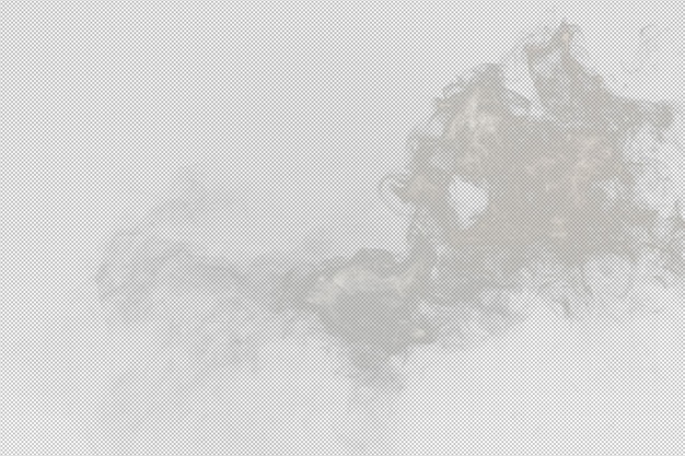 PSD dense fluffy puffs of white smoke and fog on transparent png background abstract smoke clouds movement blurred out of focus smoking blows from machine dry ice fly fluttering in air effect texture