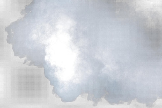 Dense Fluffy Puffs of White Smoke and Fog on transparent png Background Abstract Smoke Clouds Movement Blurred out of focus Smoking blows from machine dry ice fly fluttering in Air effect texture