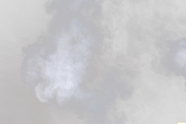 Dense Fluffy Puffs of White Smoke and Fog on transparent png Background Abstract Smoke Clouds Movement Blurred out of focus Smoking blows from machine dry ice fly fluttering in Air effect texture