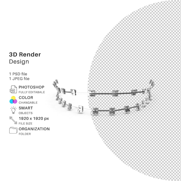 Dental Brace Aligner PSD z przezroczystym tłem