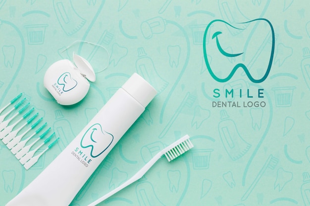 PSD dental care accessories with mock-up