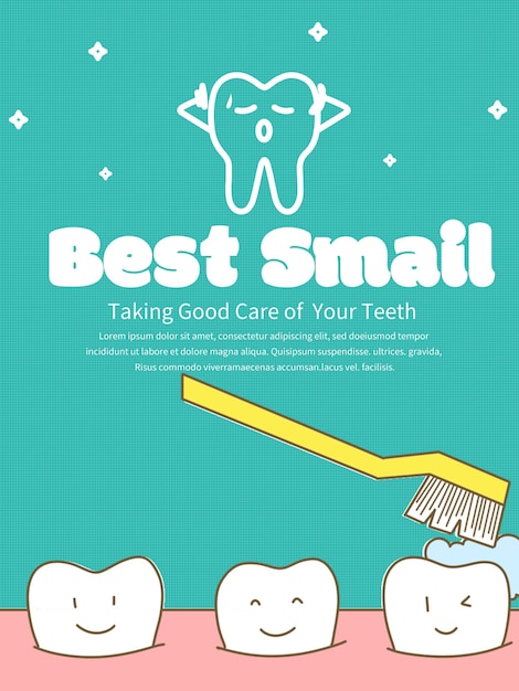 Dental care flat design template