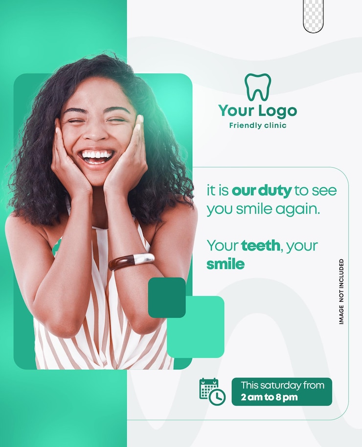 PSD dental care flyer template