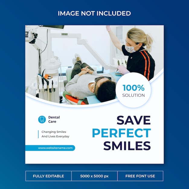 Dental care instagram post social media template