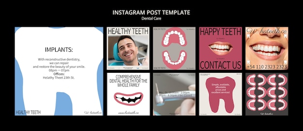 PSD dental care  instagram posts