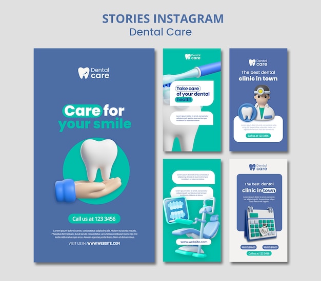 PSD dental care  instagram stories