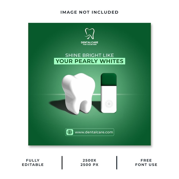 PSD dental care for social media post or square banner template design