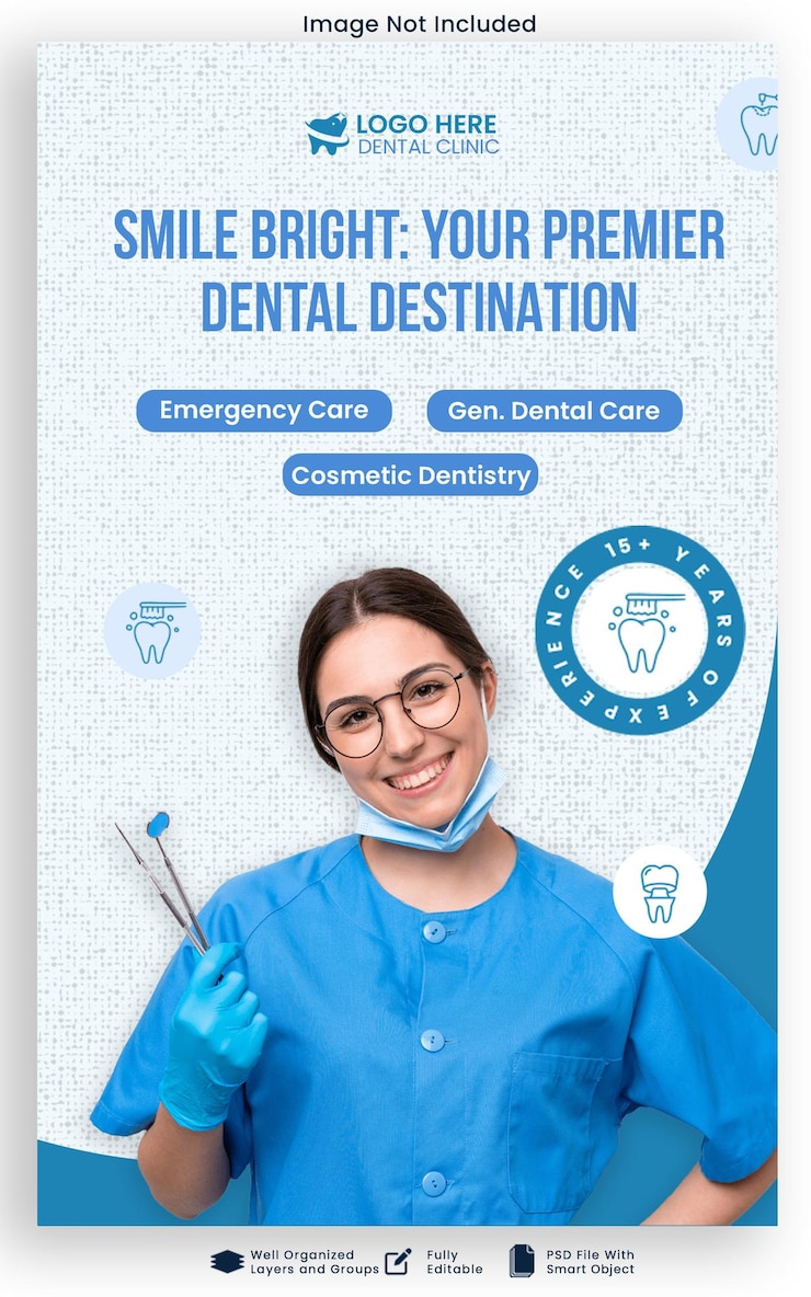 PSD dental care social media promotional story template